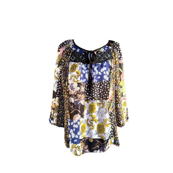 Hope Springs Boho Floral Summer Shirt Women Size Medium - Picture 2 of 16